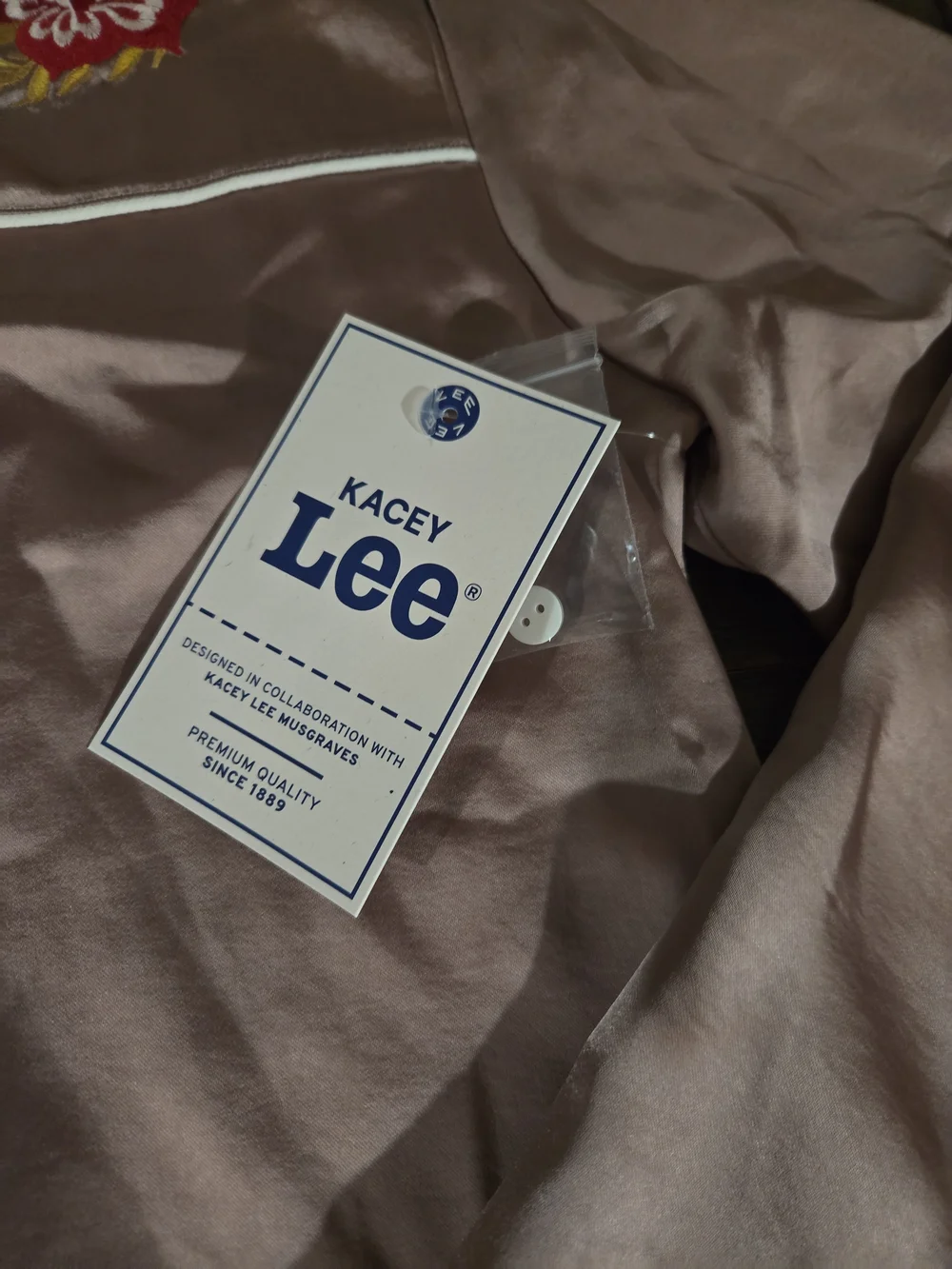 KACEY MUSGRAVES x LEE Satin Western Sleep Shirt NWT Fawn Pink Limited Edition